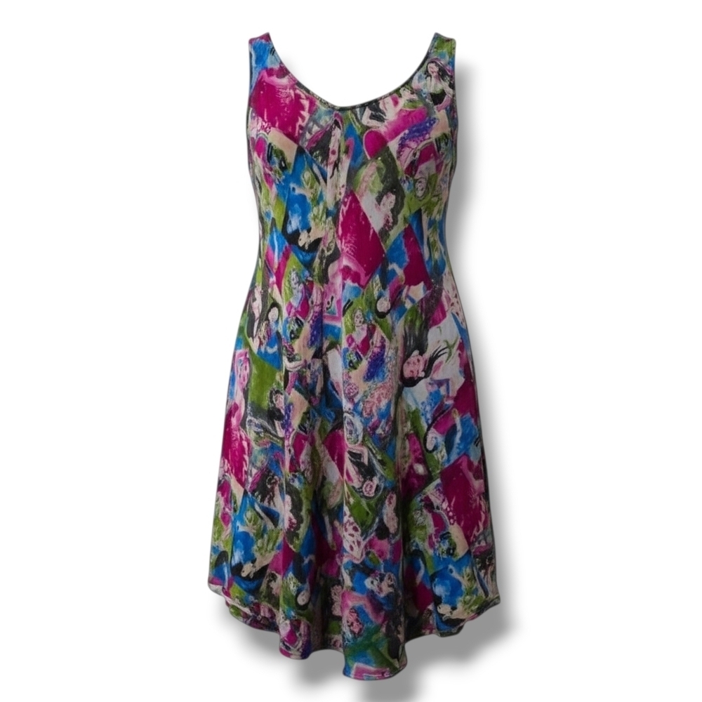 Royal Paisley women's multicolor "Divas" one size fits most sleeves lined dress